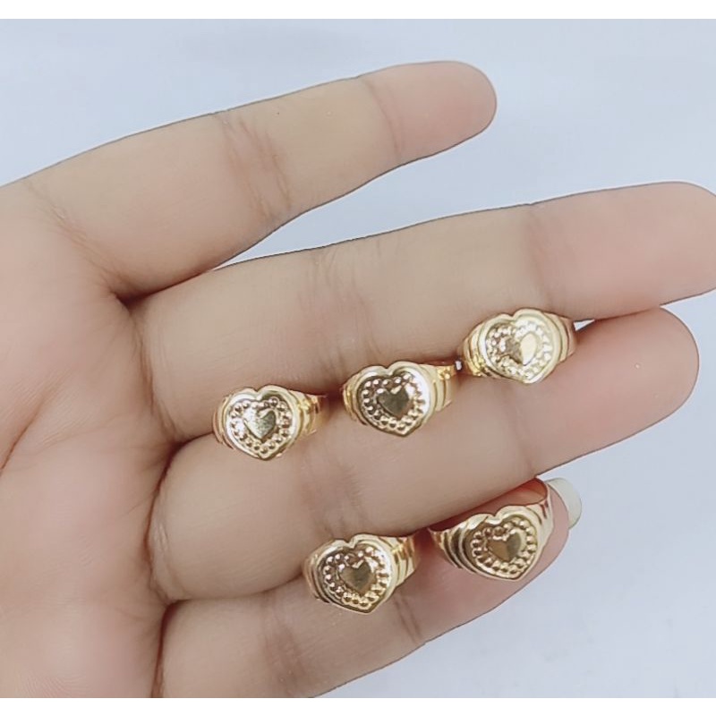 cincin anak perak asli lapis emas/cincin anak love ukir belah rotan/cincin anak asli silver 925/cincin anak asli fashion anak