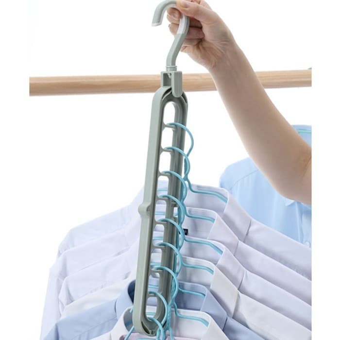 DK Hanger Gantungan Baju SIMPLE 9 Lubang Magic Hanger Vertical Horizontal