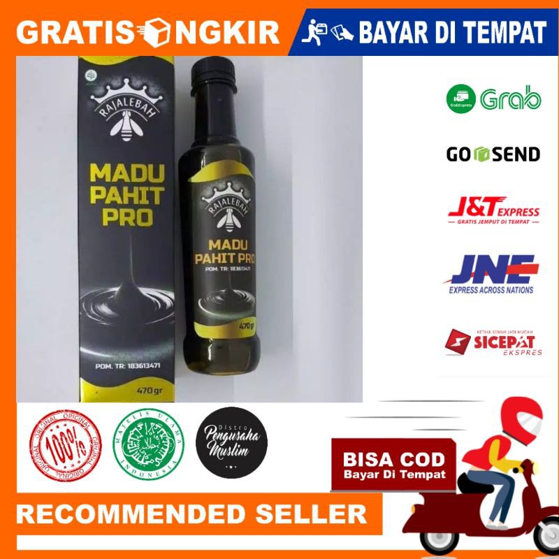 Madu Hitam Pahit Pro Raja Lebah Plus Propolis POM BPOM Asli Original 470 ml