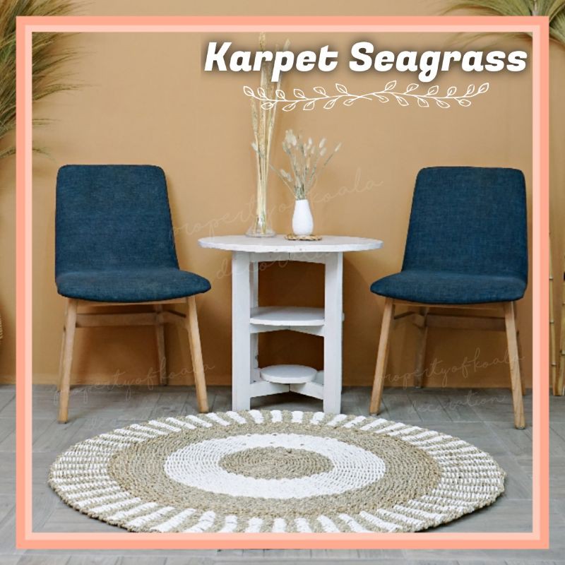 KARPET ANYAMAN SEAGRASS 120 CM/RUG SEAGRASS/DEKORASI RUSTIK MINIMALIS