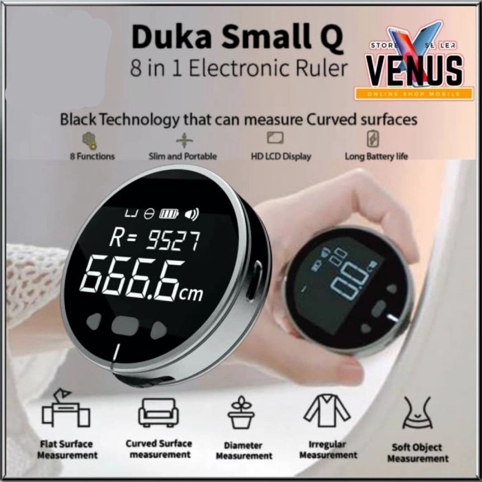 Duka Q Small 8in1 Electronic Ruler - Display Meteran Digital