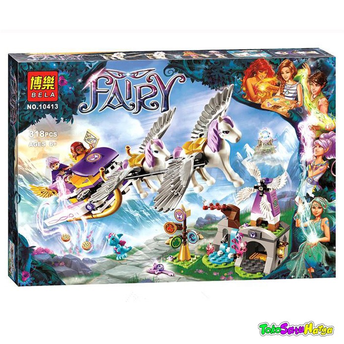 Brick Bela 10413 Fairy Aira Pegasus Sleigh Building Block Good QC
