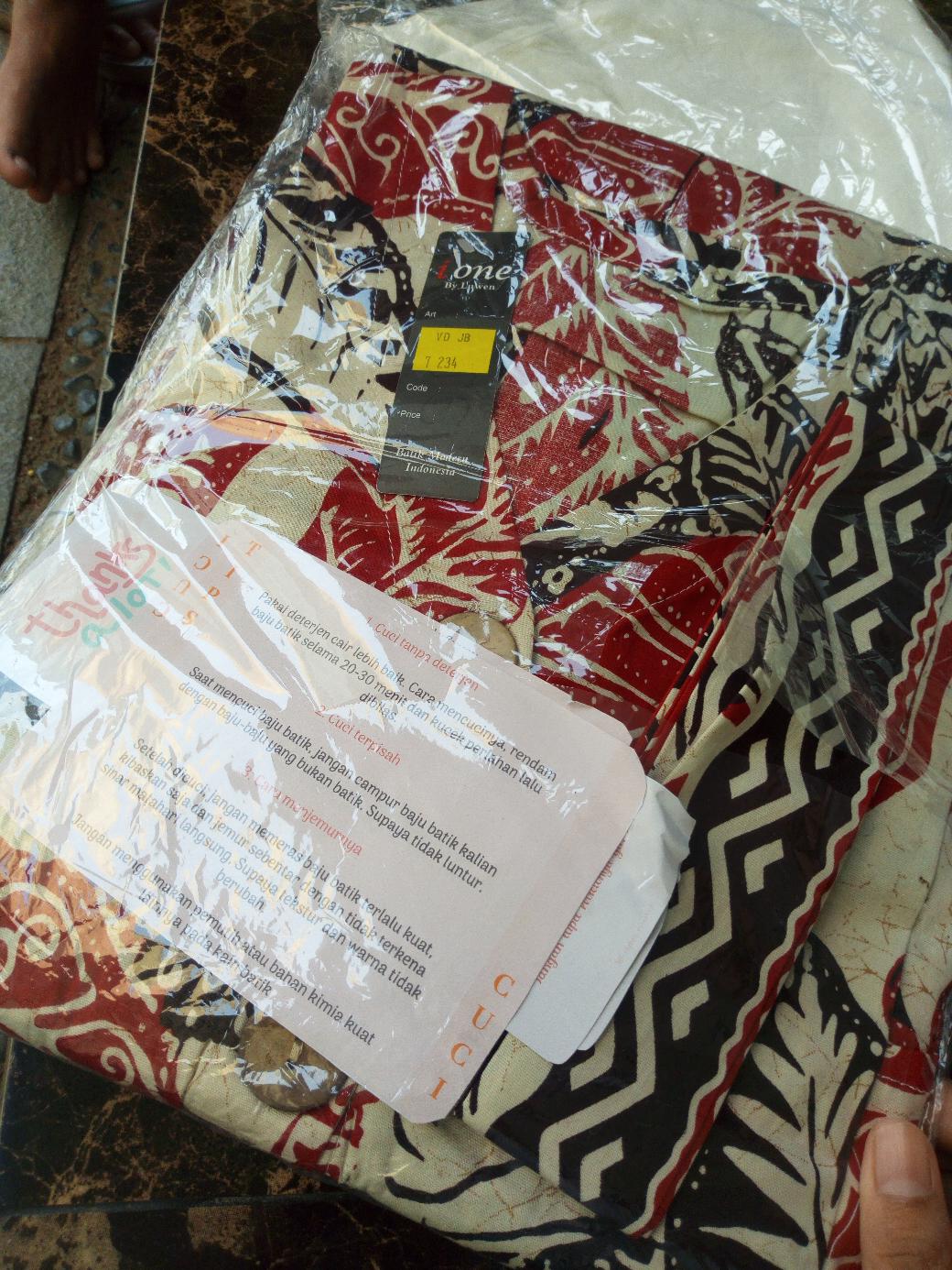 Kemeja 113 Vd# Kemeja Batik Pria Warna Merah Motif Daun Bahan Katun Stretchy