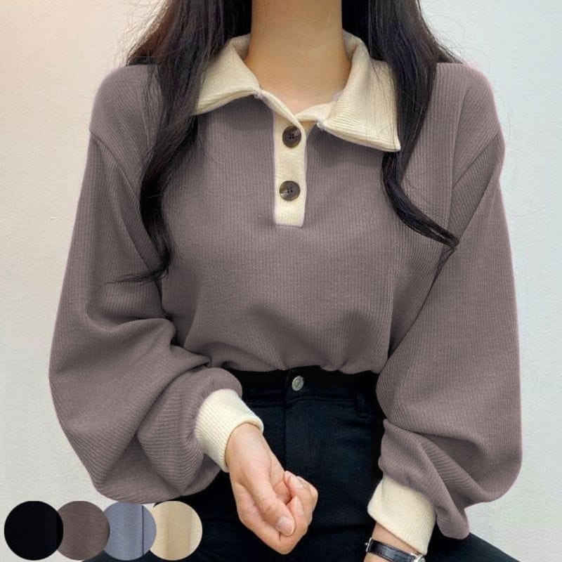 Sweater Wanita - Collar Girl Sweater Kerah Wanita - Sweatshirt Sweater Wanita