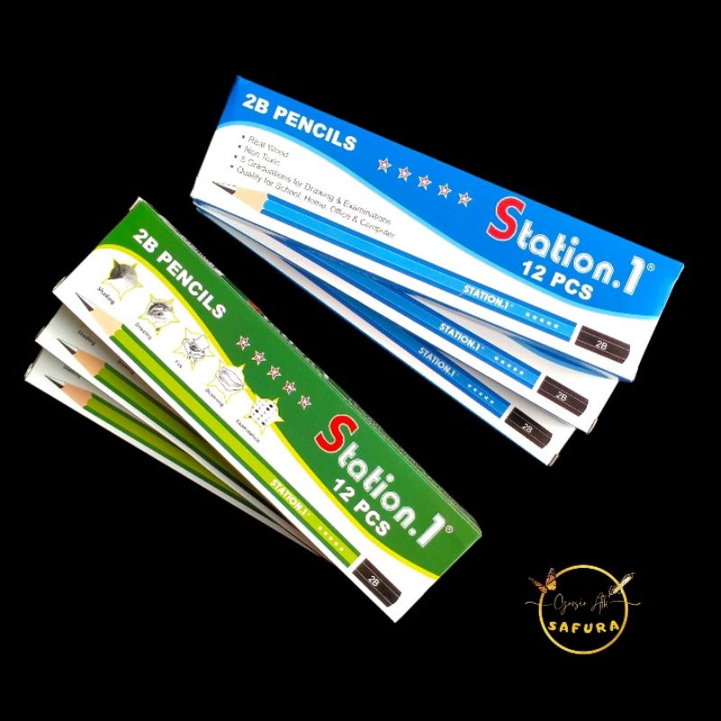 

pensil 2b station.1 pensil murah 12 pcs alat tulis harga miring