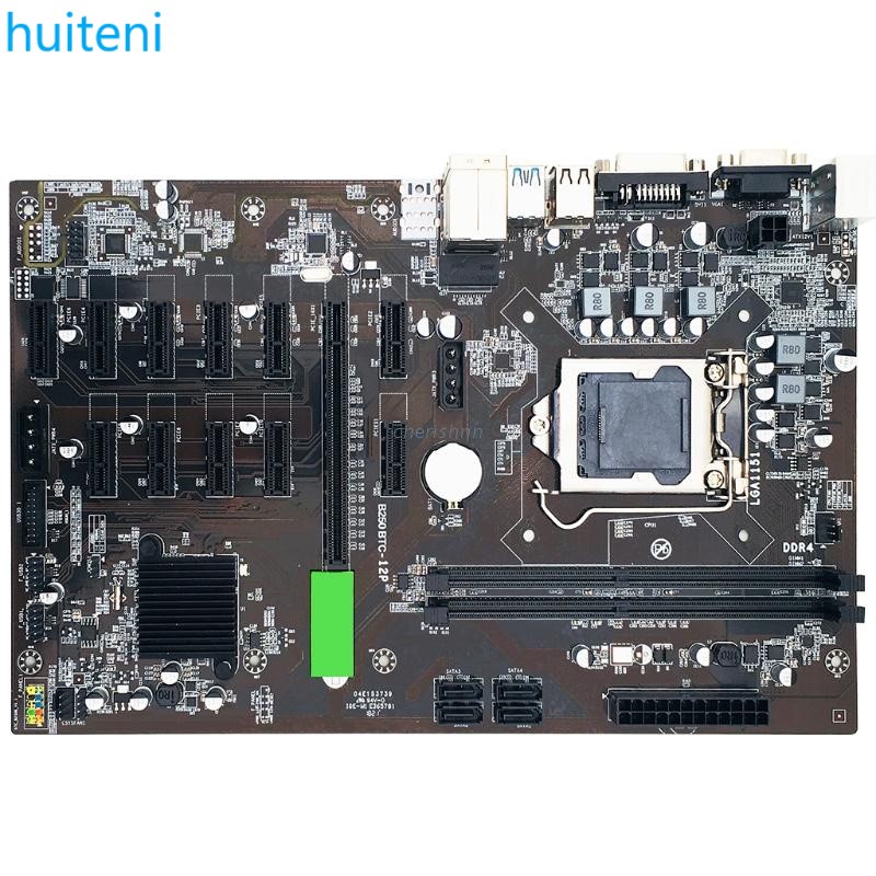 B250 Motherboard Btc Mining 12 Usb 3.0 Ke Pci-E Interface Untuk Lga1151 Ddr4