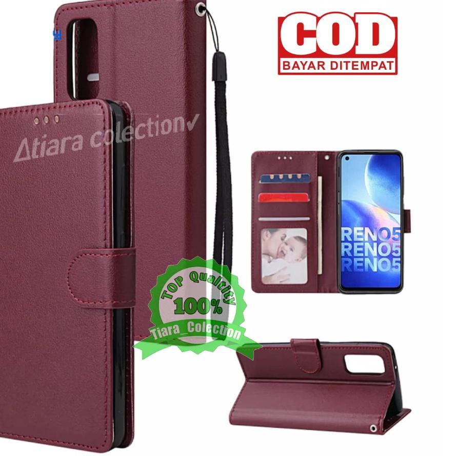 Flash Sale - OPPO RENNO 4 RENO 4F RENO 5 RENO 5F RENO 5 PRO CASING DOMPET HP COVER HP LEATHER FLIP C