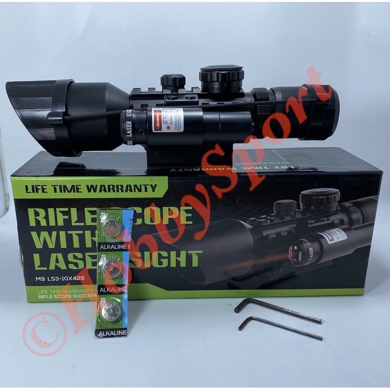 Telescope Teropong Laser Scope M9 LS3-10x42 E Teleskop  Tele