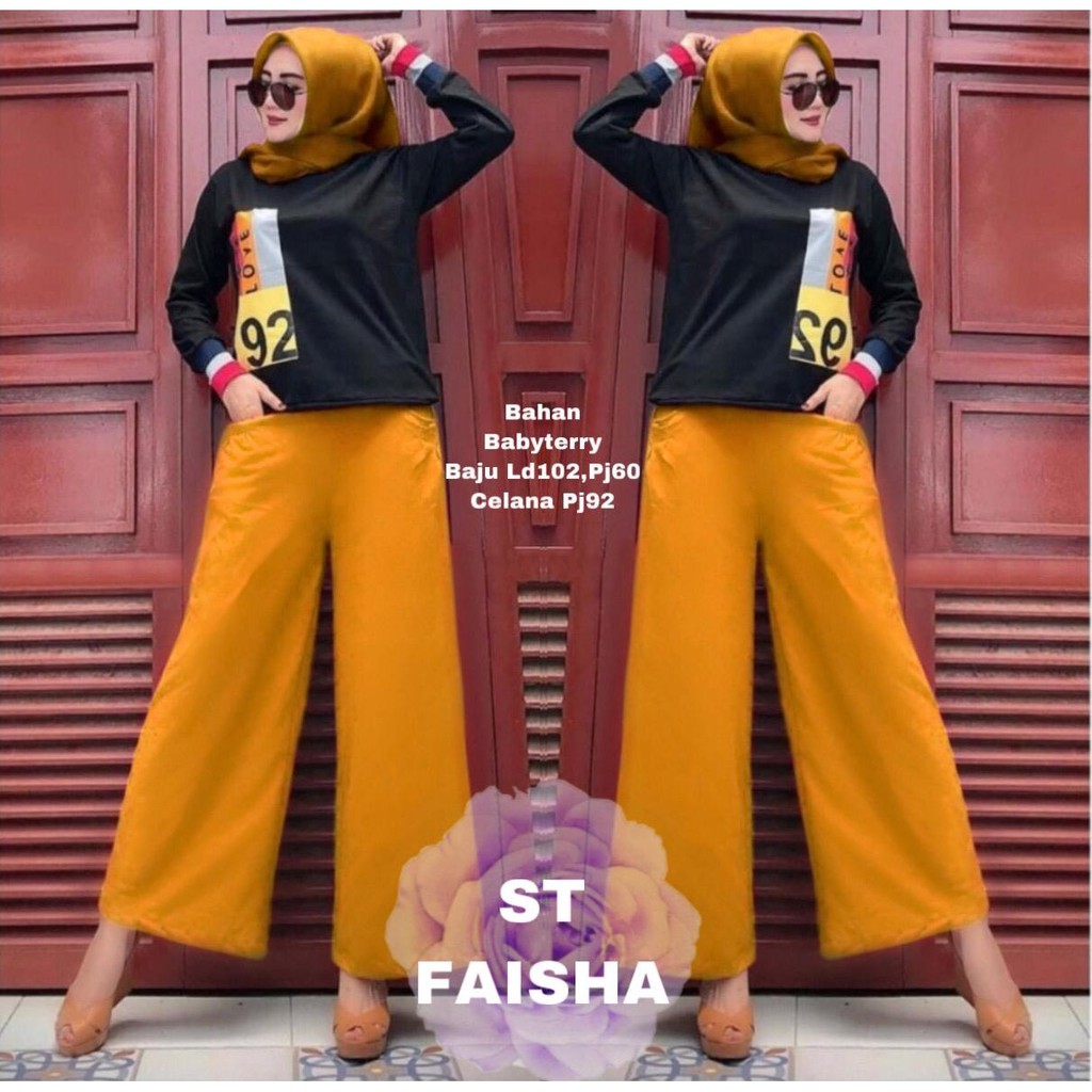 LVR ST FAISHA blouse celana setelan pakaian muslim wanita