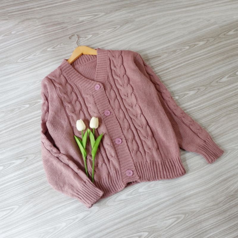 [ BISA COD ] SWEATER AYNA CARDI / ATASAN WANITA LENGAN PANJANG BAHAN RAJUT PREMIUM TEBAL / KARDIGAN KOREAN STYLE MUSIM DINGIN / WARNA MINT BROKEN WHITE MILO BURGUNDY