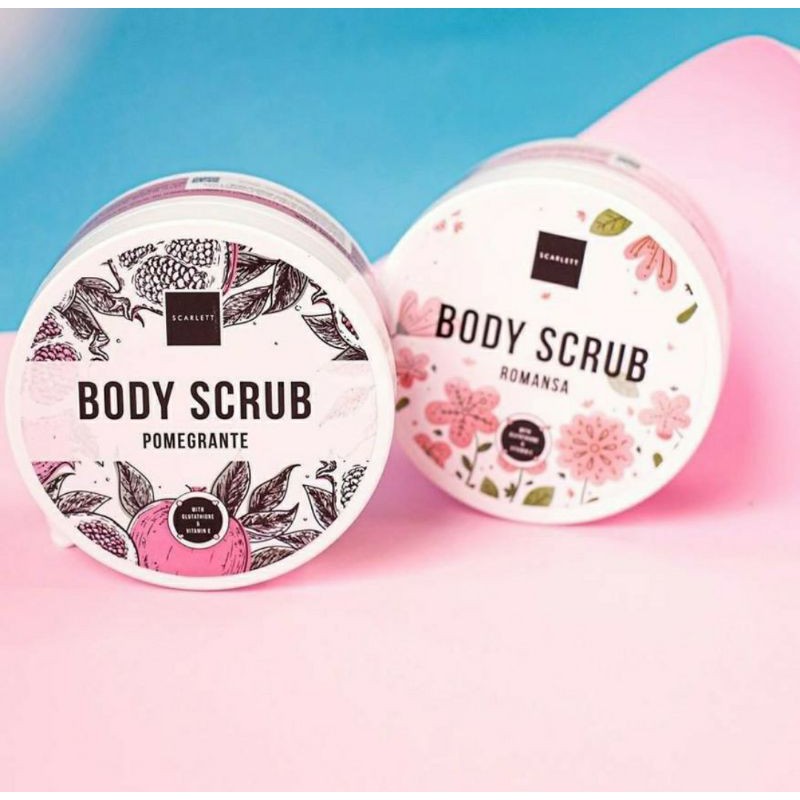 SCARLET whitening body scrub | body scrub romansa body scrub pomegrante scarlet whitening