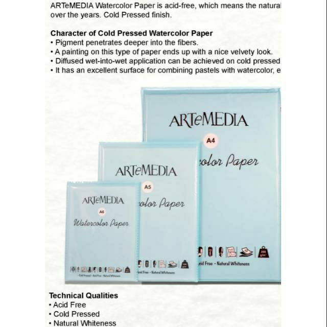 

Artemedia watercolor paper A6 200gsm 12 sheets