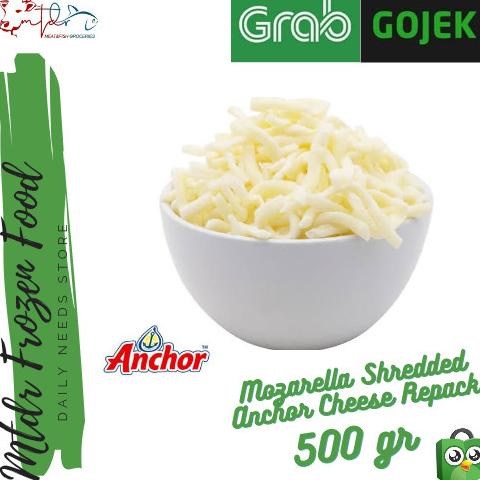 

(BISA COD) Keju Mozarella Shredded Anchor Repack 500 gr BOOM SALE Kode 525