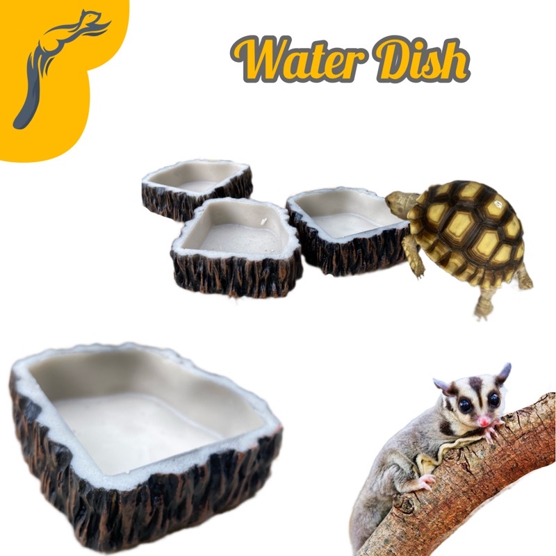 WATER DISH SUGAR GLIDER RESIN SIKU REPTILE KURA KURA GECKO ULAR SULCATA HAMSTER LANDAK KUCING