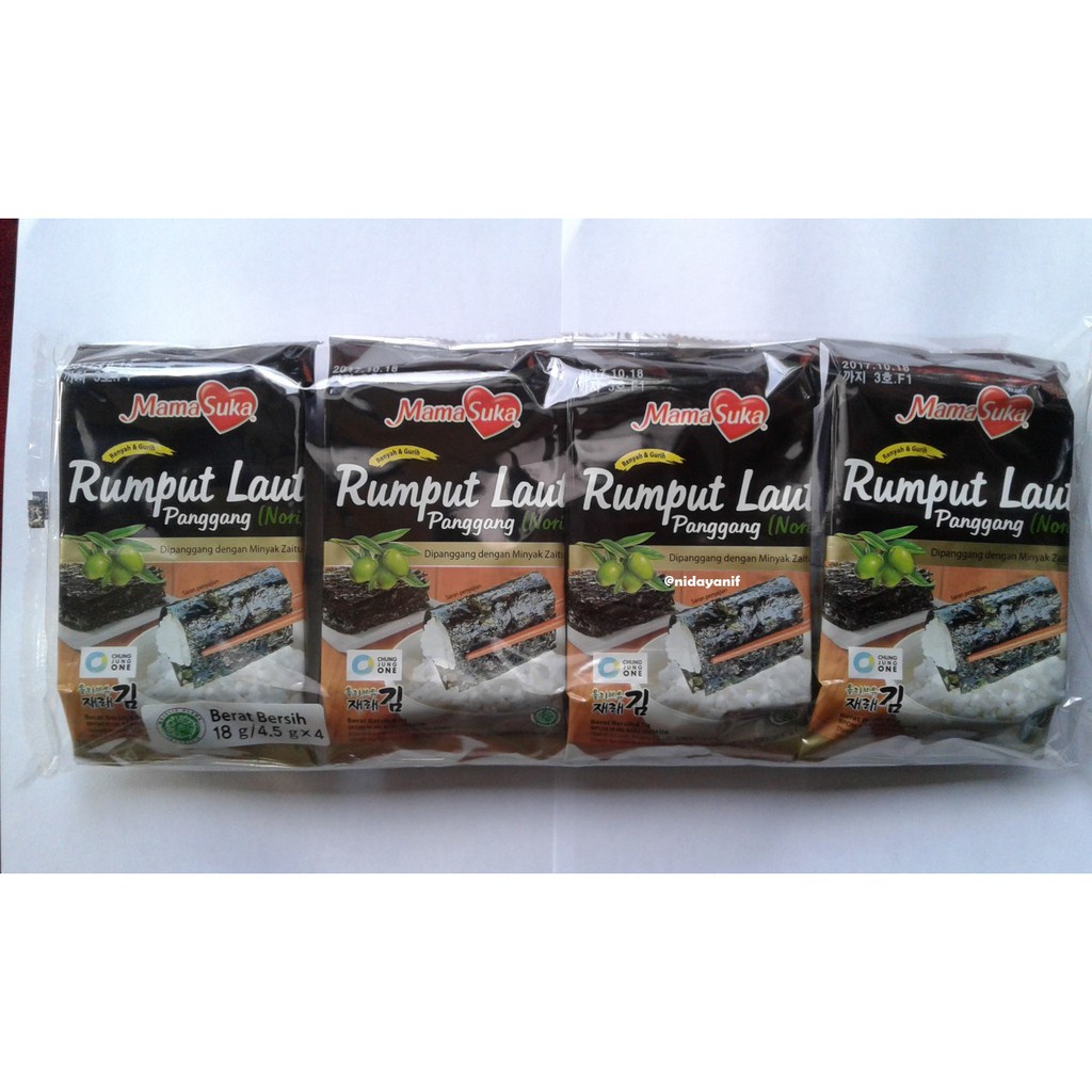 Jual MamaSuka Rumput Laut Kering Panggang Roasted Nori Seaweed Original ...
