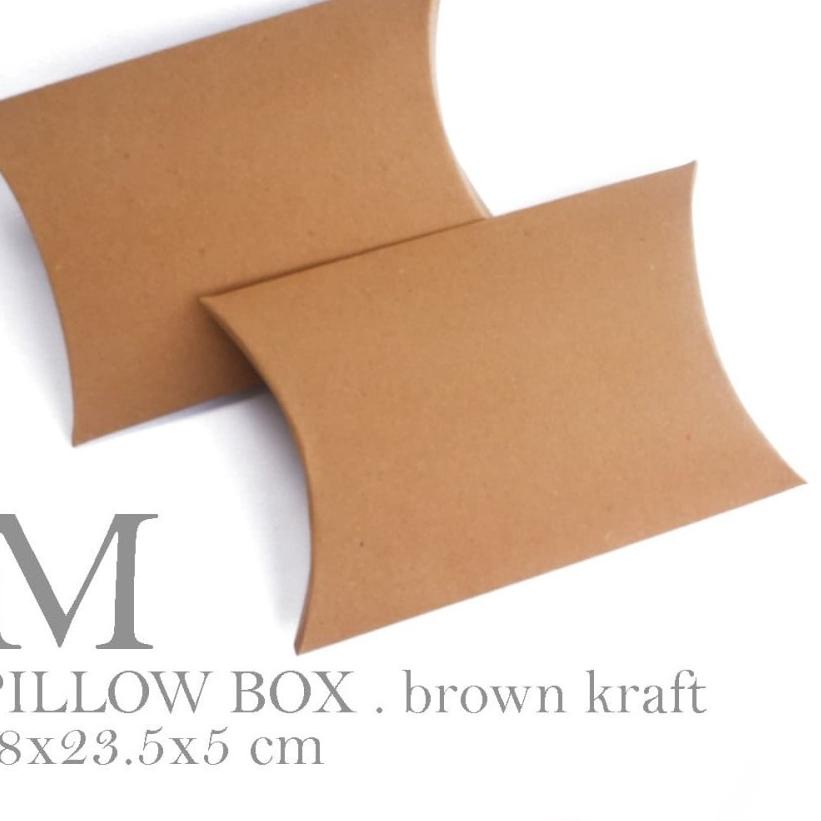 

Pillow Box Coklat Kotak Kado Kardus Souvenir Gift Box Hampers Packaging Size M 18x23,5cm Pillow Pack