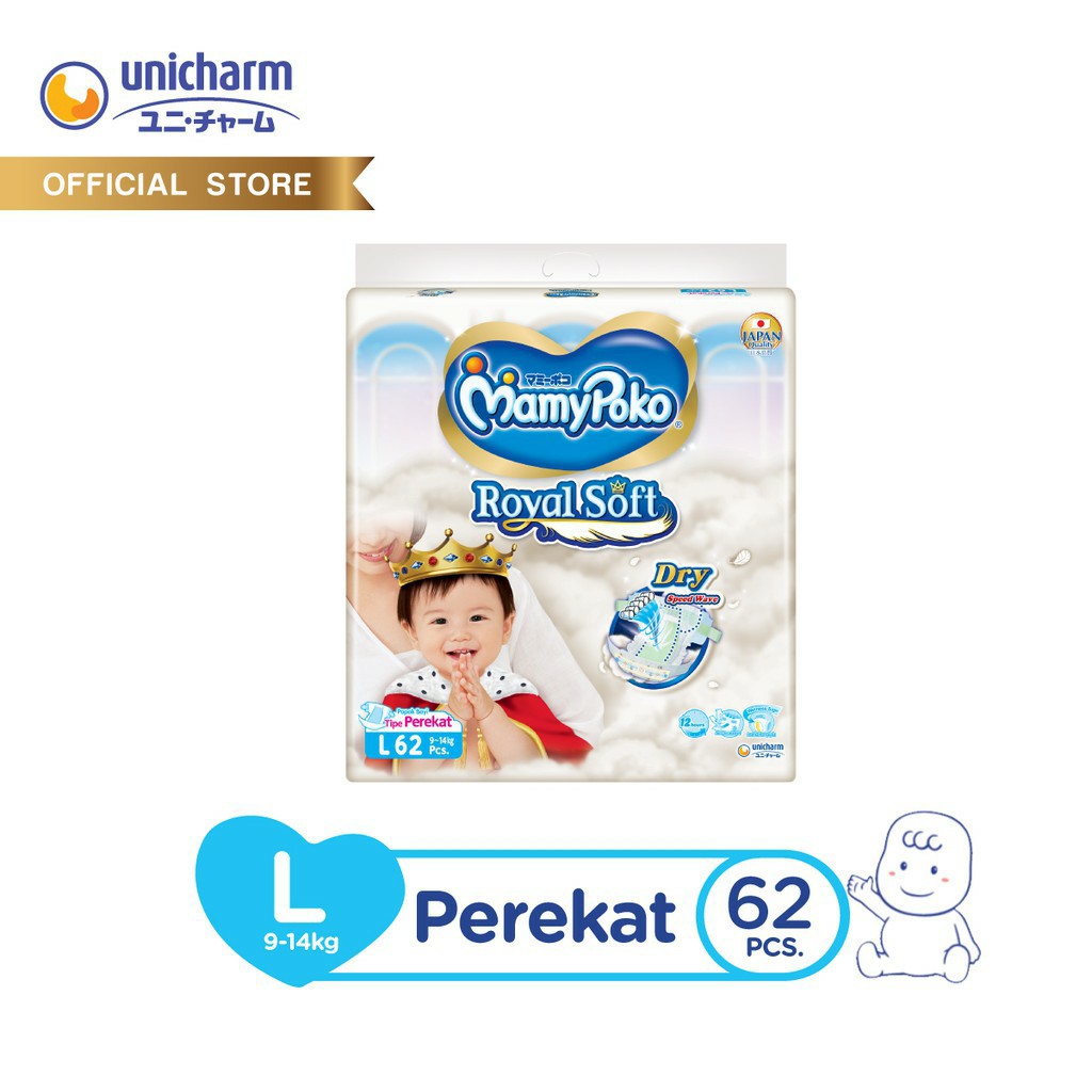 MamyPoko Perekat Royal Soft - L62/L48 - Popok Tape