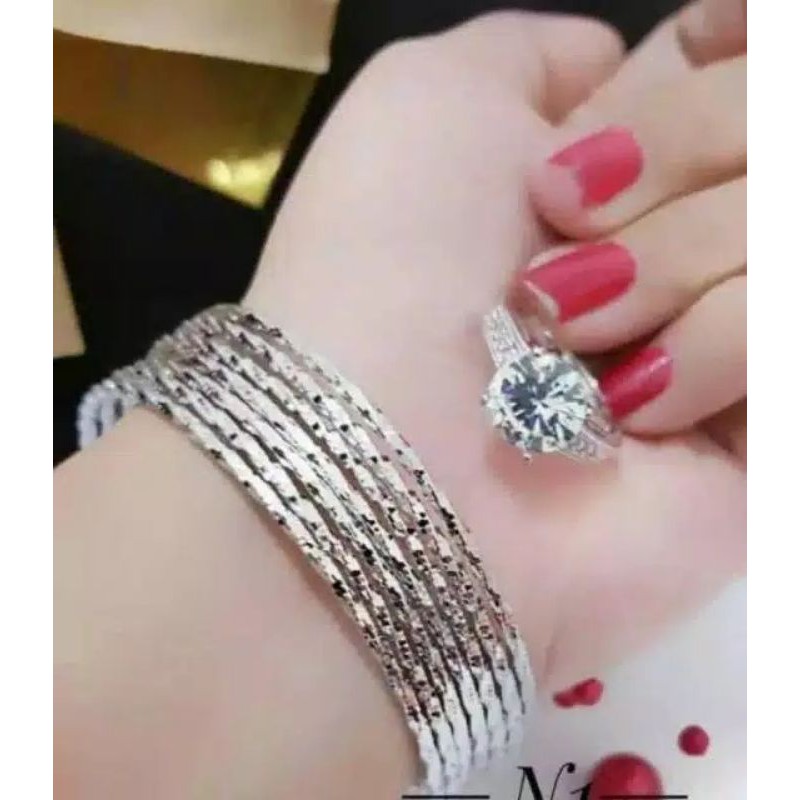 Gelang keroncong free cincin gold / silver