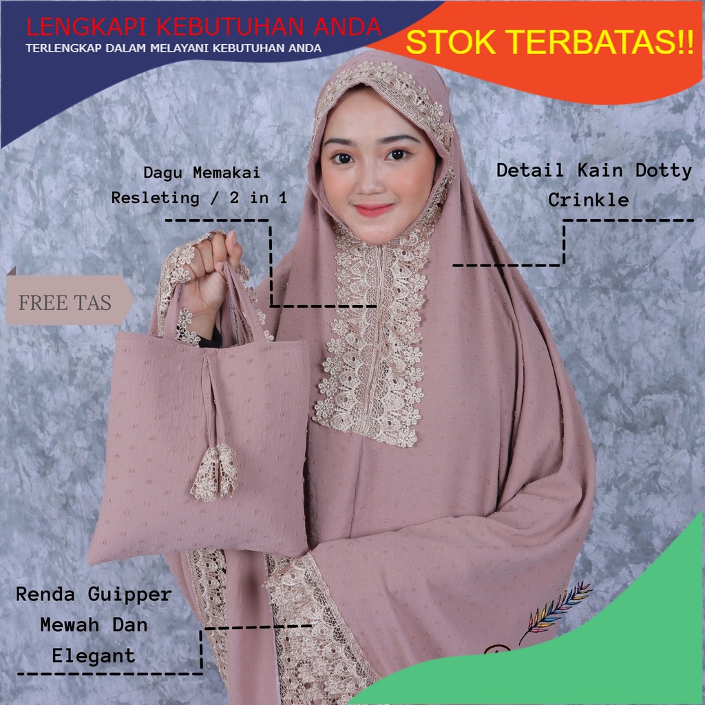 RAMADHAN BIG SALE GAJIAN / Mukena Dewasa 2 in 1 Rayon Viscose Crinkle Airflow URAGIRI Original | Muk