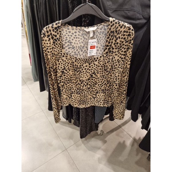blouse kaos 087 motif leopard H&M JASTIP jasa titip hnm