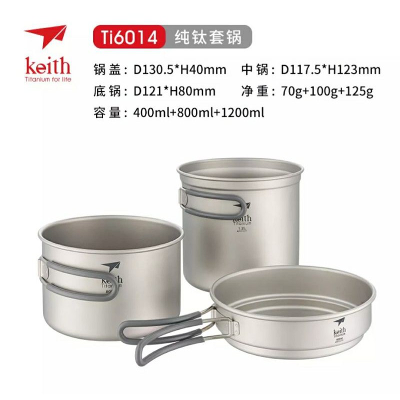 ALAT MASAK CAMPING COOKING SET TITANIUM ULTRALIGHT KEITH ORIGINAL