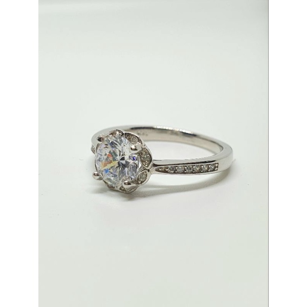 Cincin Perak Moissanite Cincin Wanita Cincin Tunangan MR-01