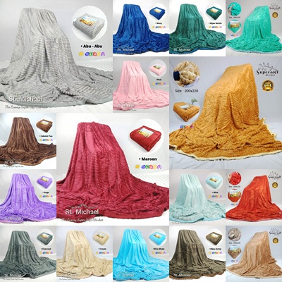 SELIMUT BULU HALUS TEBAL JUMBO SUPERSOFT ST. MICHAEL SIZE 200X220