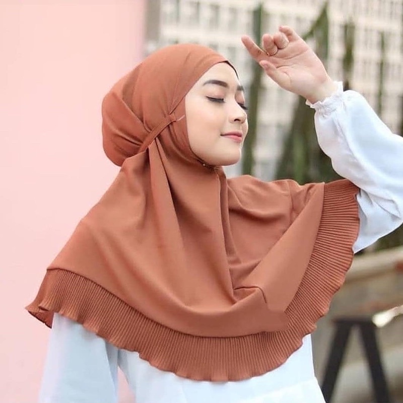 Bergo Maryam Kombinasi Plisket Non Ped-1