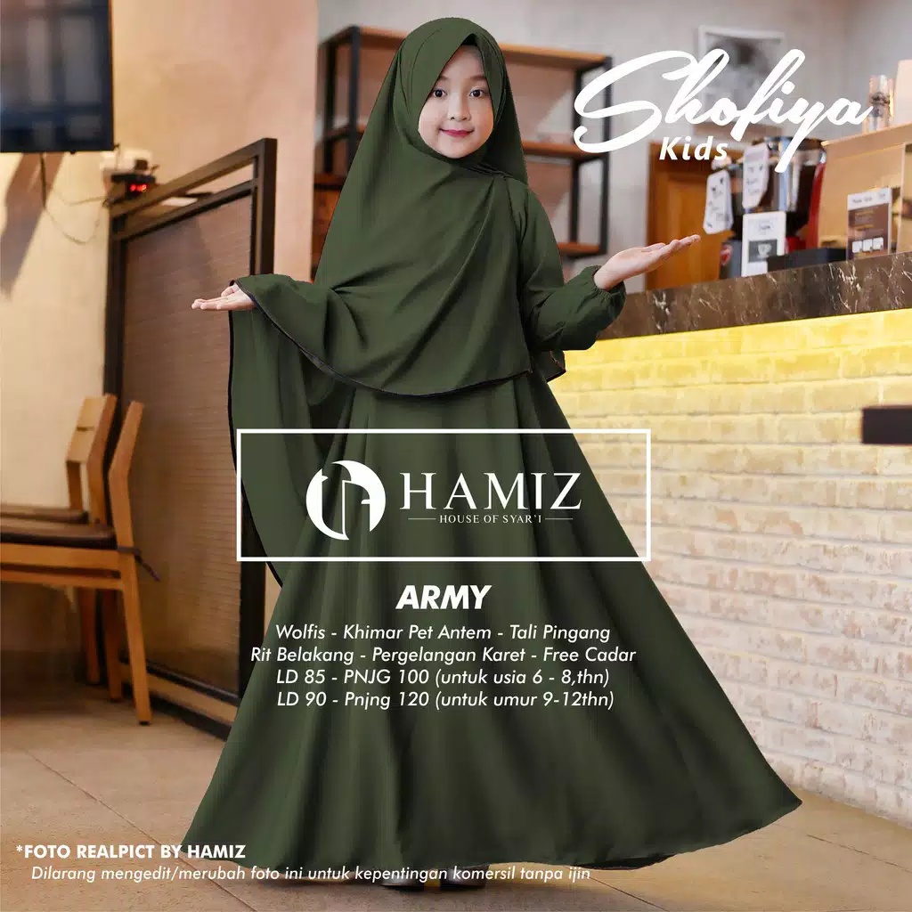 Gamis Anak Shofiya Kids Syari Bahan Wolfis Premium | Gamis Anak Perempuan | Baju Anak | Gamis Anak T