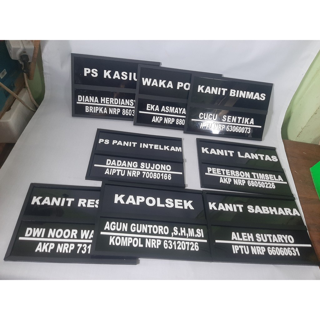 Jual papan nama sliding-papan ruangan-papan nama kantor-papan nama sekolah  | Shopee Indonesia