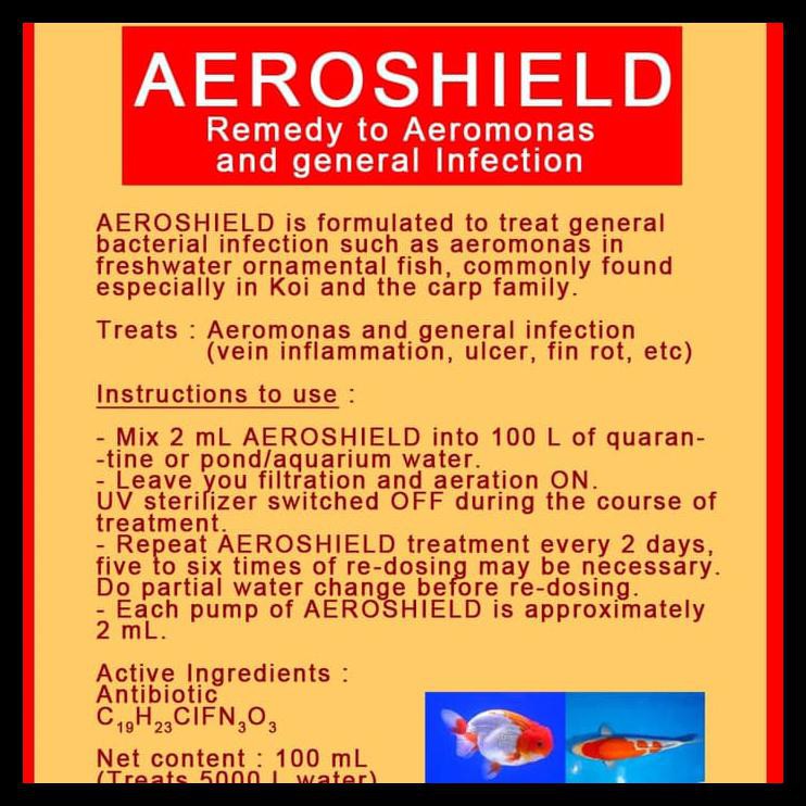 

BEST SELLER Obat aeromonas Aeroshield 250ml infeksi bakteri ikan koi dan ikan hias