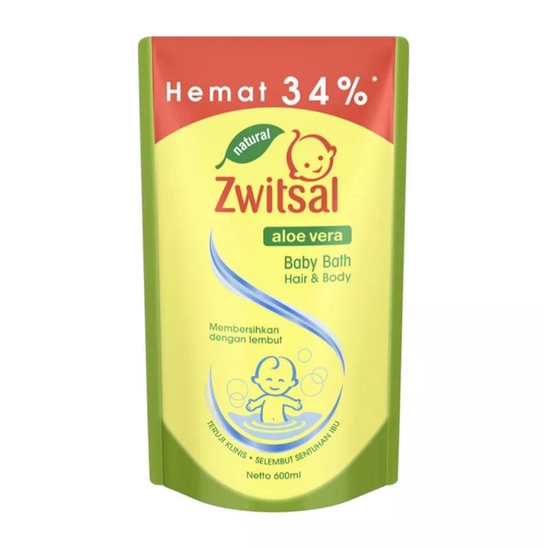 Jual Zwitsal Natural Baby Bath 2-in-1 Hair & Body Refill (600 Ml ...