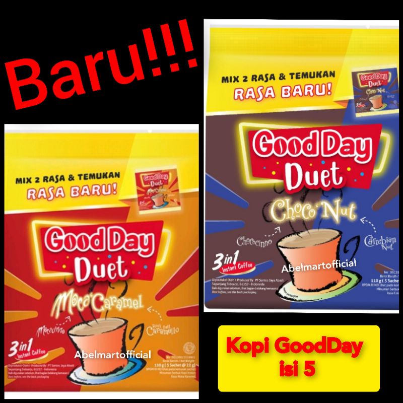 

Kopi GoodDay Duet isi 5 x 22 gr / GoodDay Duet Choco Nut / GoodDay Duet Moca Caramel