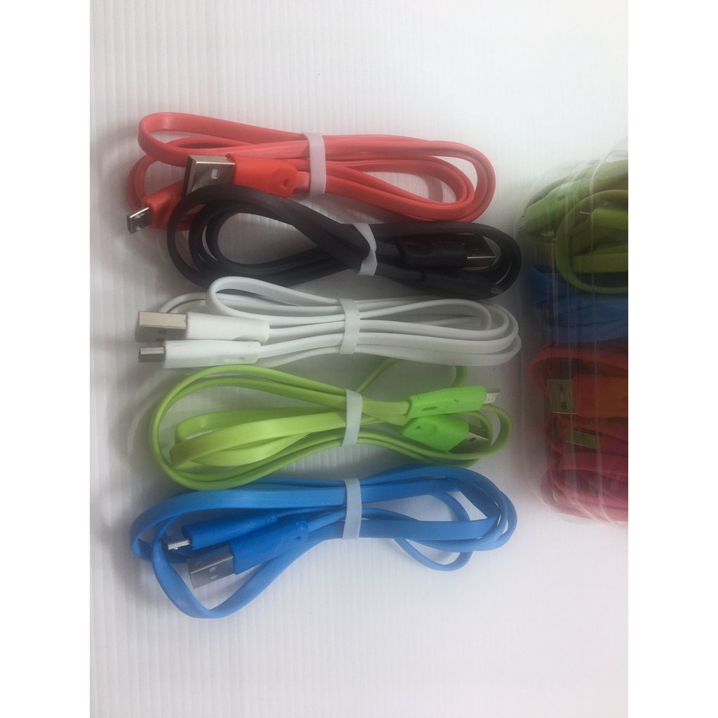 Kabel Data Gepeng Micro Warna-Warni Kabel Charger Micro Warna Warni