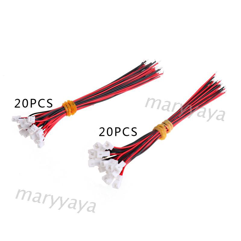 Mary 20 Pasang Plug Konektor Micro Jst Ph 1.25 2 Pin Male Female Dengan Kabel 100mm