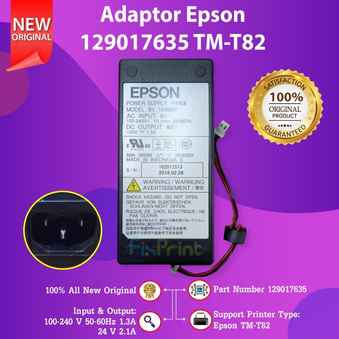 Adaptor Power Supply Epson TM-T82 Thermal TMT82 Model 511 Original New