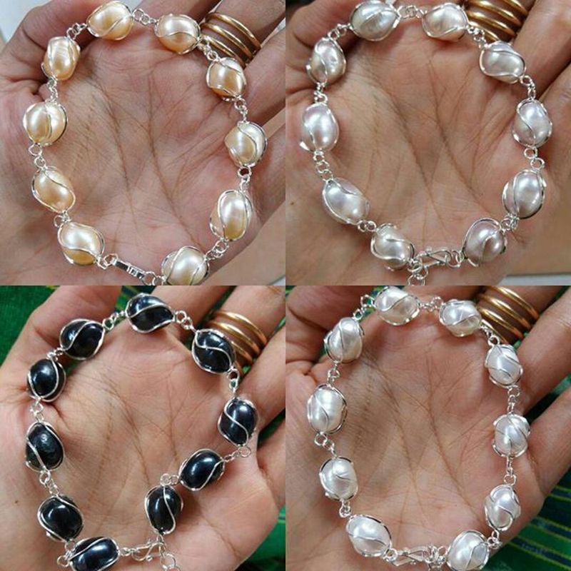gelang perak mutiara asli lombok
