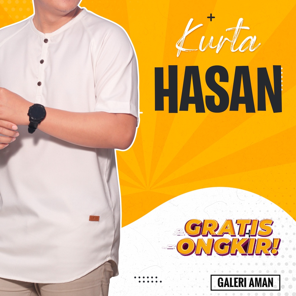 Baju Kokoh Atasan Kurta Pria Dewasa Ikhwan Pakistan Premium Polos Bahan Katun Lengan Pendek AL Mia U