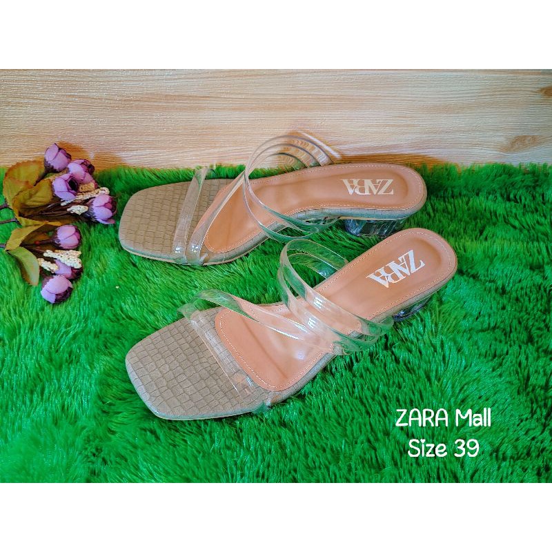 HEELS ZARA SANDAL KACA READY REAL PICT SIZE 39