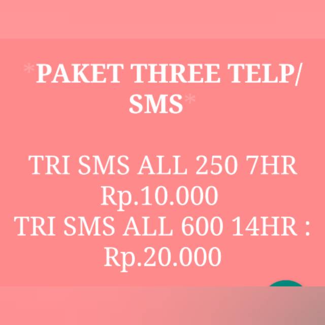 Paket Sms Three