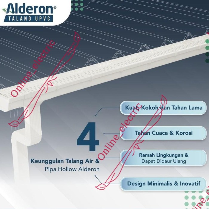 Talang Upvc Alderon R830 3 METER - 1 SET