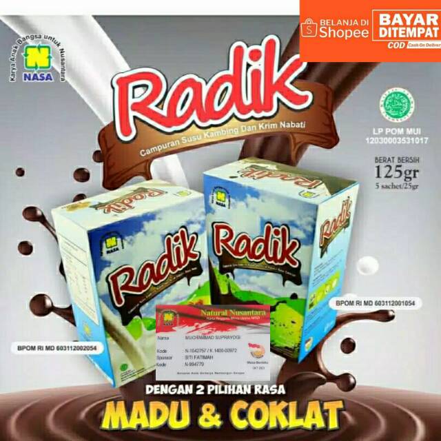 

susu kambing etawa radik madu n coklat nasa - susu murni