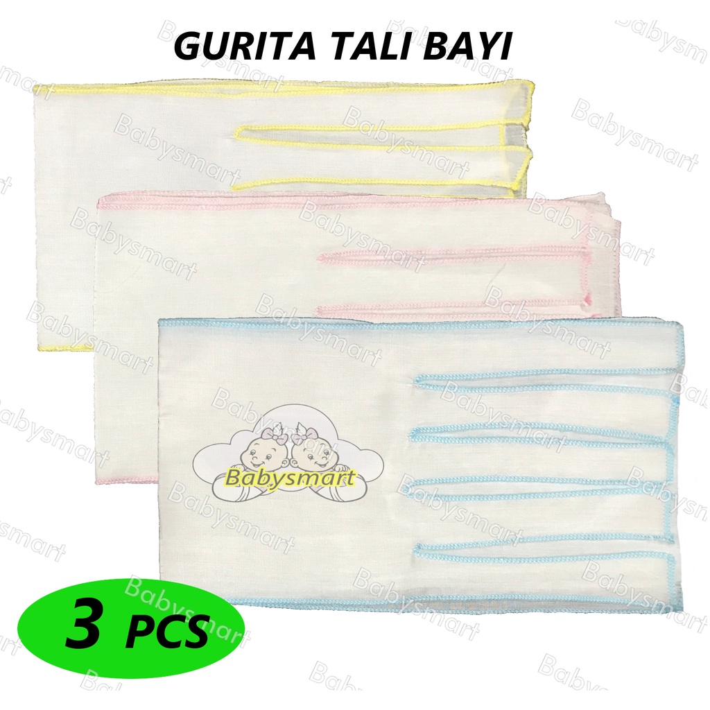 Babysmart - 3 Pcs Gurita/Grito Bayi / Anak Tali PUTIH Bahan Katun