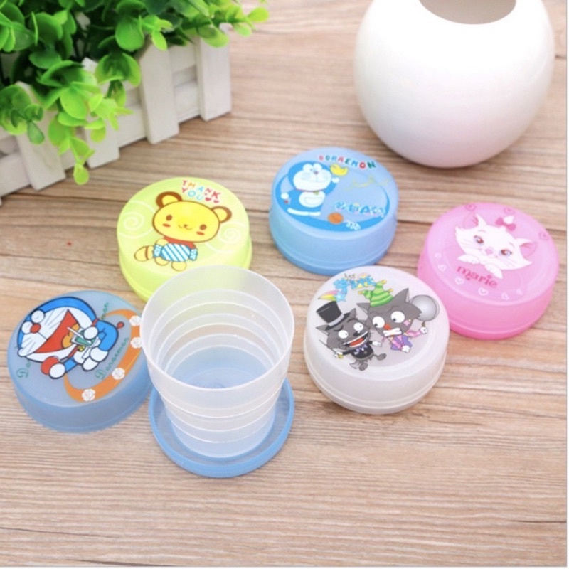 Gelas Lipat Portable Travel Telescopic Plastic Cup Tempat Minum Gelas Plastik Lipat