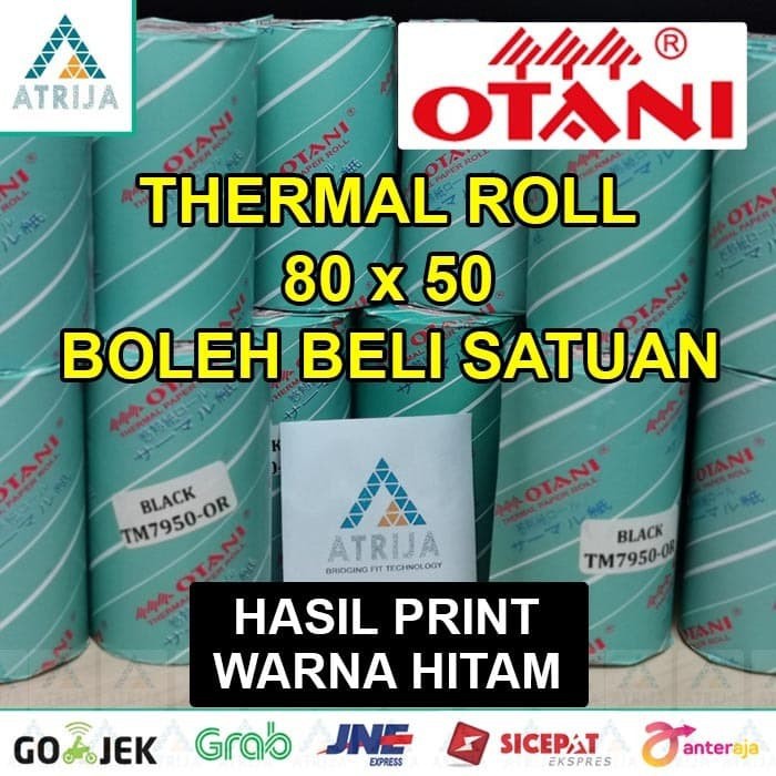 

Kertas Kasir Struk Thermal Otani 80x50. Thermal Paper Roll 80 x 50