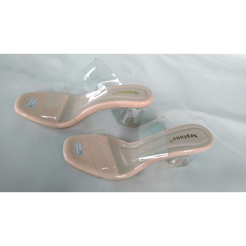 Sandal wanita hak kaca mika crem diana/sandal hak wanita h15