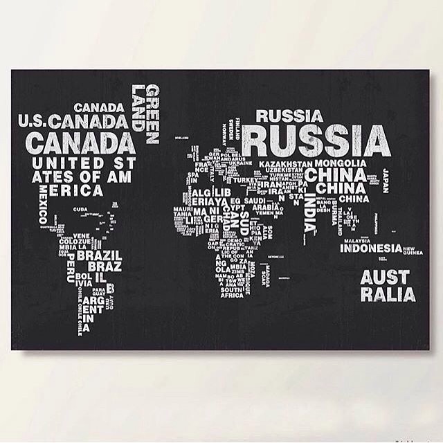 

World Map Typo (BW)