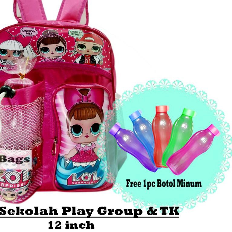 Tas Ransel Sekolah Paud Tk Anak Perempuan Gambar Kartun Free Botol Minum Shopee Indonesia