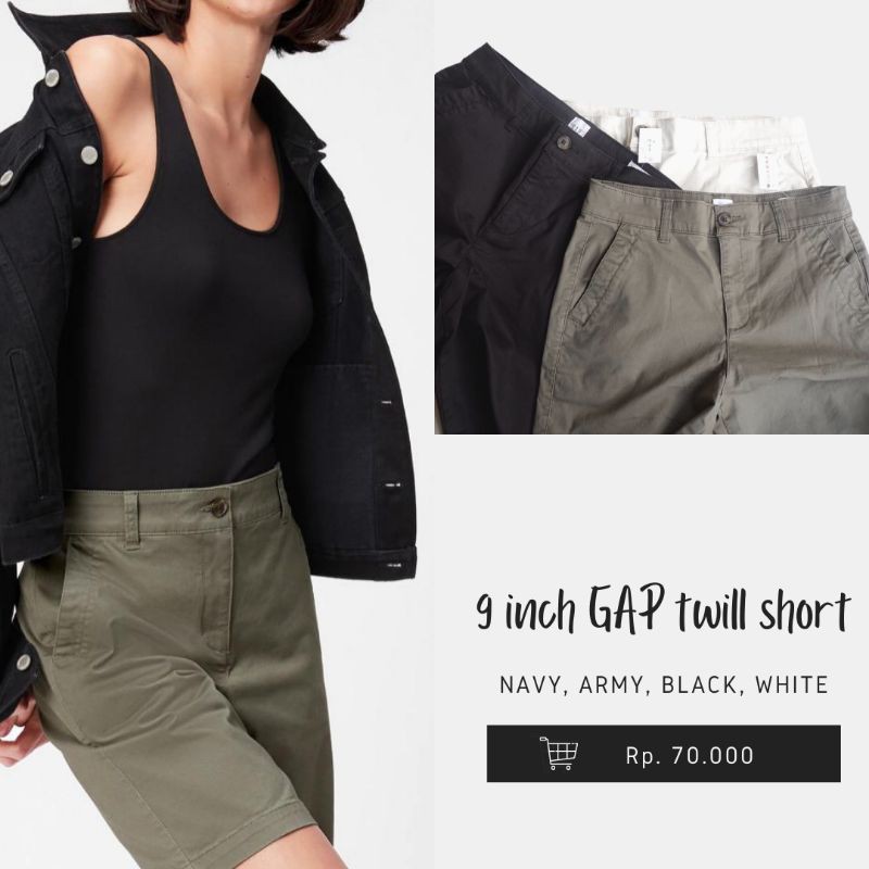 Celana Pendek Wanita GAP Short Pants 9" twill