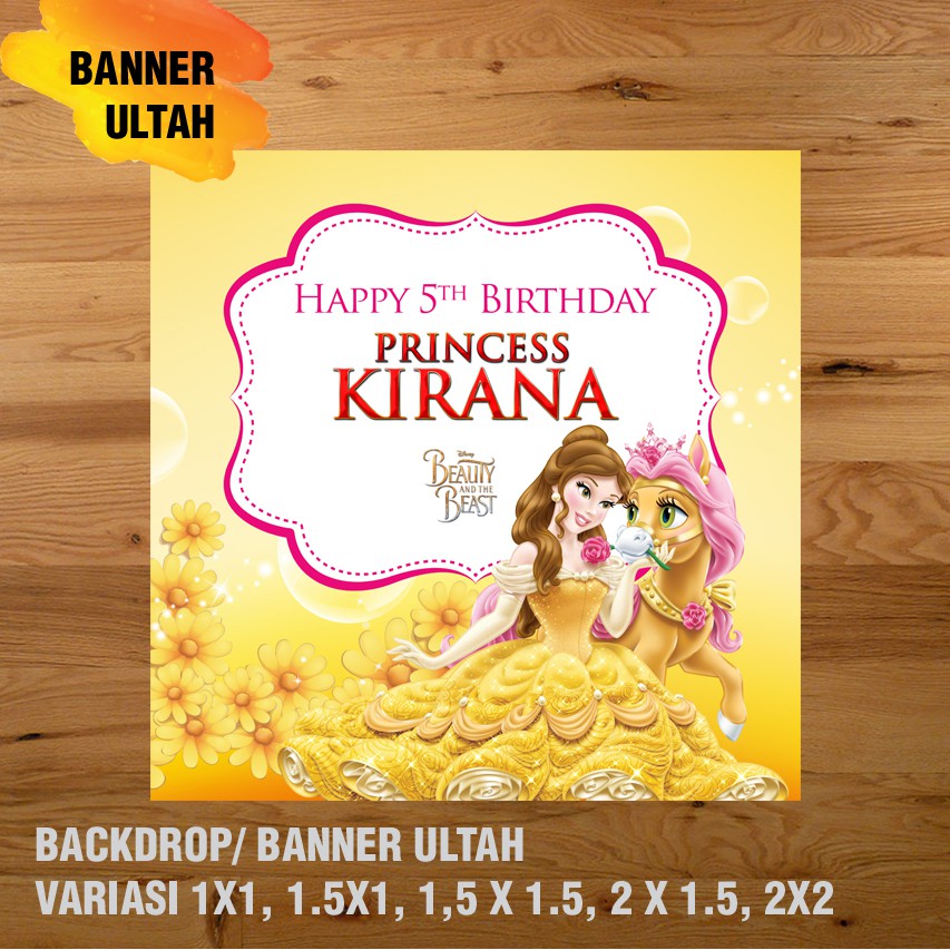 PRINCESS BANNER/ BACKDROP/ SPANDUK ULANG TAHUN UL-TAH